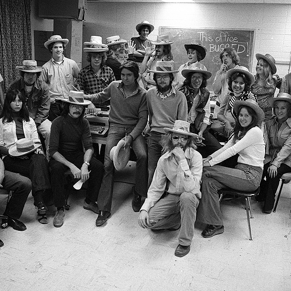 Group photo of Collegian staff in 1970s